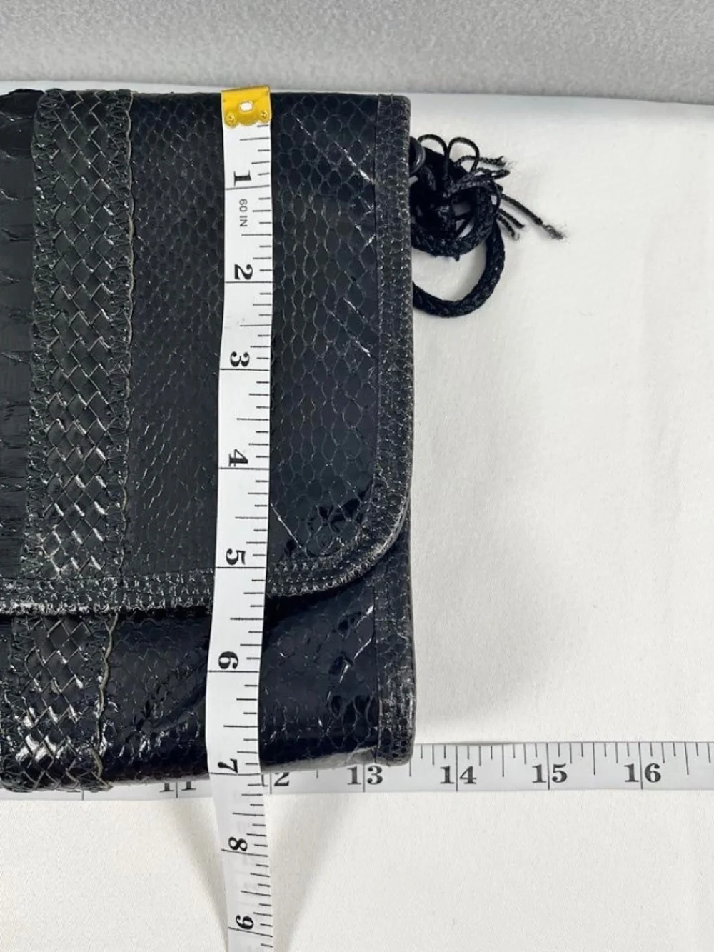 VTG Vasilis for Trotting Genuine Black Snakeskin Exotic Python Clutch Italian